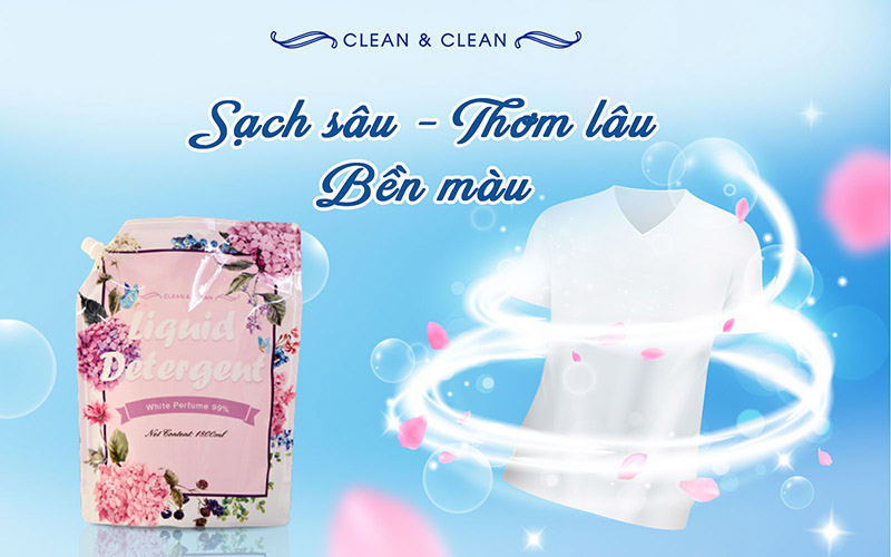 Nước giặt Thái Lan Clean&Clean an toàn cho làn da bé yêu
