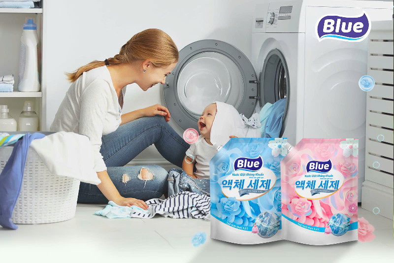 Nước giặt Blue Kháng Khuẩn - Giặt đồ em bé nhẹ tênh