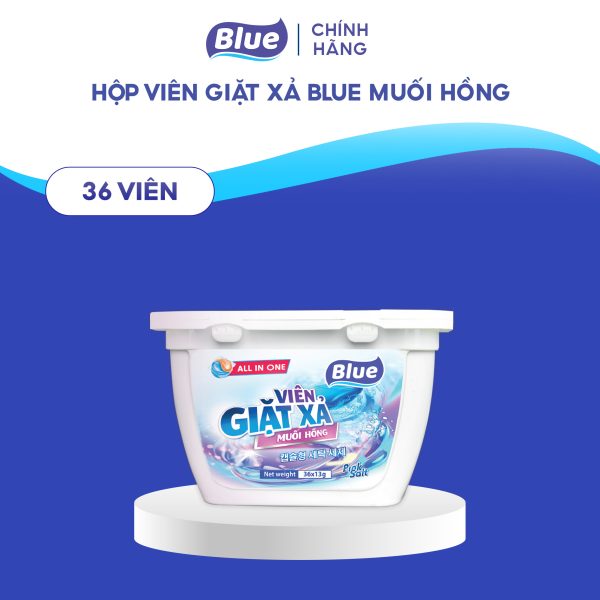 Viên Giặt Xả Blue Muối Hồng hộp 36 viên