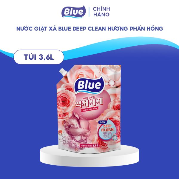 Nước giặt Blue Deep Clean Hương Phấn Hồng – 3,6L