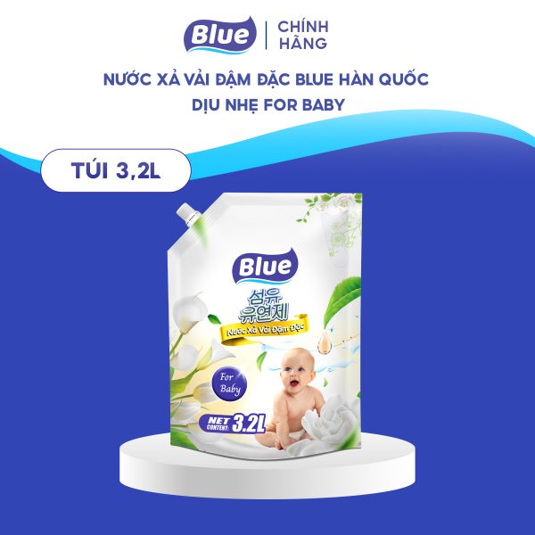 Nước Xả Vải Đậm Đặc Blue Hàn Quốc túi 3.2L dịu nhẹ For Baby