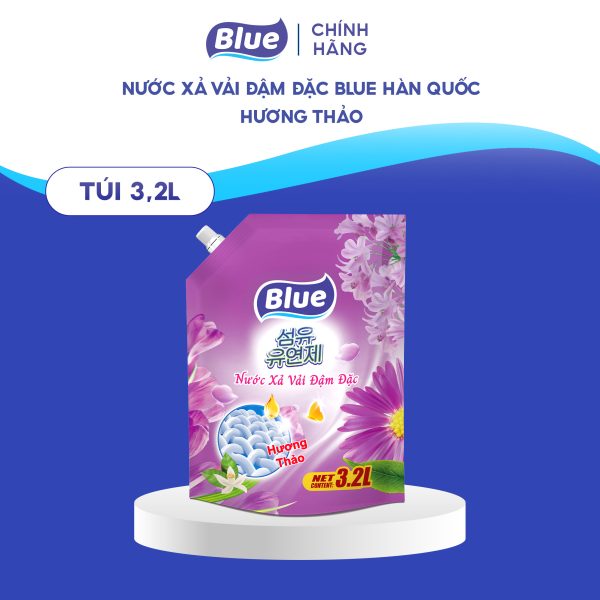 Nước Xả Vải Đậm Đặc Blue Hàn Quốc túi 3.2L hương Thảo