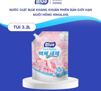 Nước giặt Blue kháng khuẩn phiên bản giới hạn muối hồng himalaya túi 3,2L