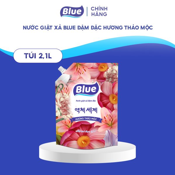 Nước giặt xả Blue đậm đặc hương thảo mộc túi 2,1 l