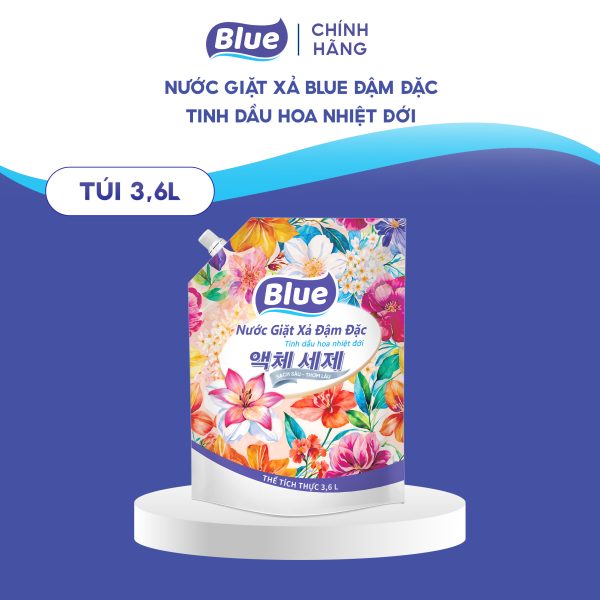 Nước giặt xả Blue đậm đặc tinh dầu hoa nhiệt đới