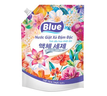 Nước giặt xả Blue đậm đặc tinh dầu hoa nhiệt đới Túi 3,6l