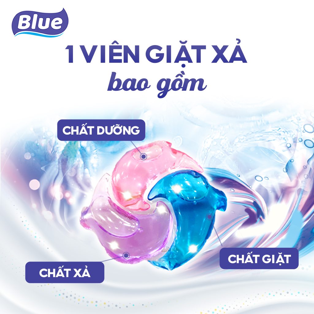 Viên Giặt Xả Blue Muối Hồng: Cuộc Cách Mạng Giặt Giũ Cho Người Hiện Đại 1 Viên giặt xả Blue Muối hồng